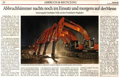 Sanierung der Startbahn West mit Steck Abbruchger&auml;ten