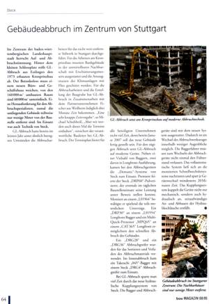 Geb&auml;udeabbruch im Zentrum von Stuttgart mit den Abbruchger&auml;ten von Steck.